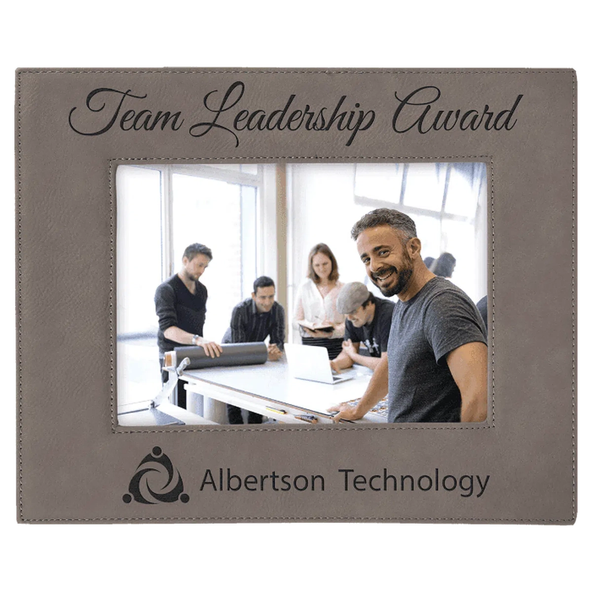 Gray Leatherette Frame (Various Sizes) 5" x 7"