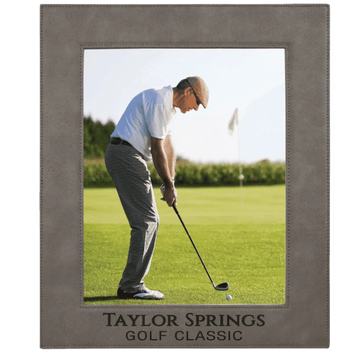 Gray Leatherette Frame (Various Sizes) 8" x 10"