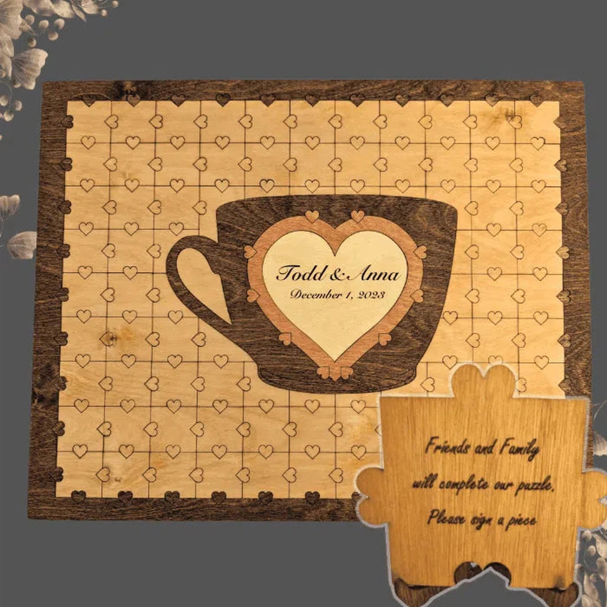 Custom Guest Book Puzzle for Wedding & Event 70 / 17.5" W x 10.5" H