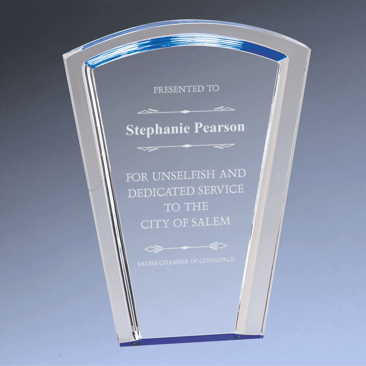 Halo Acrylic Awards with Blue or Gold Accents - Fan Halo
