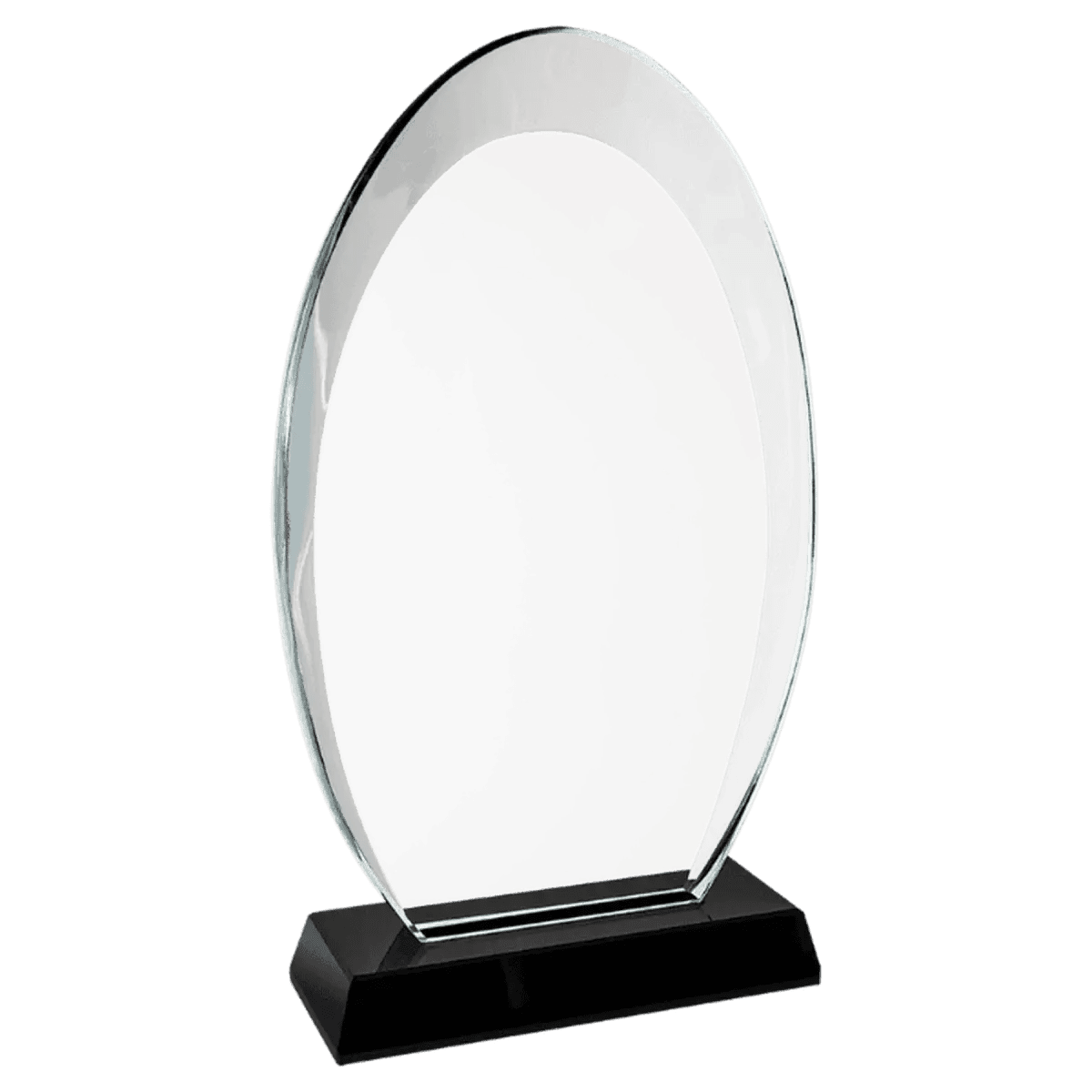 Halo Glass Awards - Custom Engraved Diamond & Oval Glass - Oval