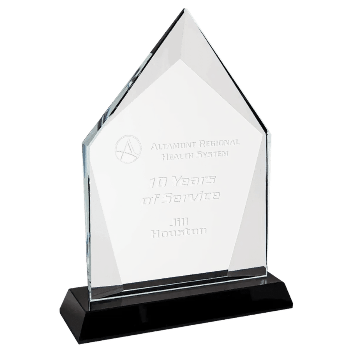 Halo Glass Awards - Custom Engraved Diamond & Oval Glass - Oval