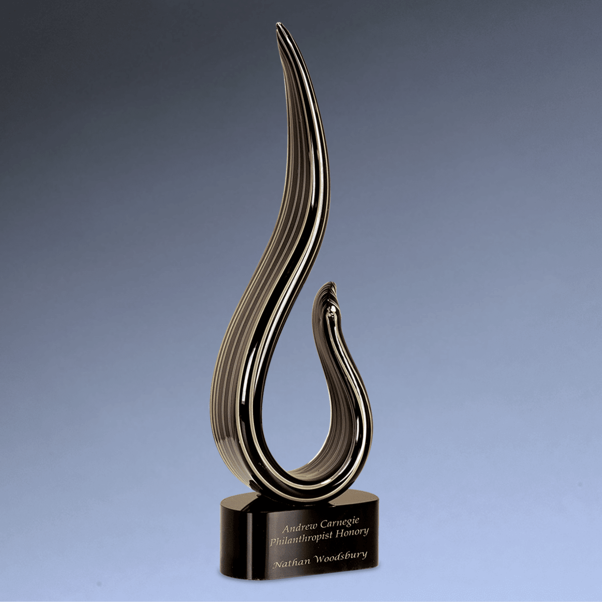 Hand - Blown Art Glass Award Sculptures for Recognition and Decor - Curve Art Glass
