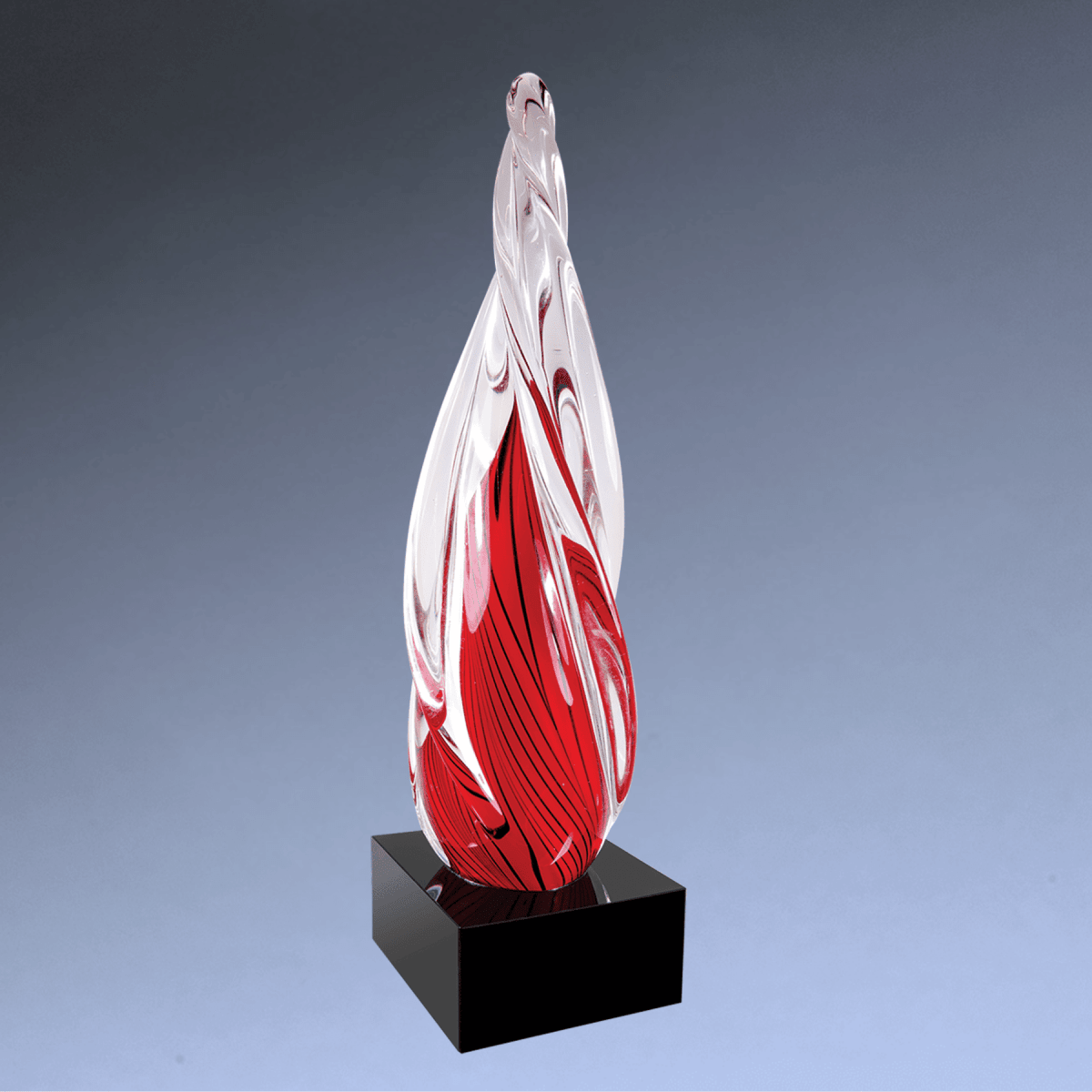 Hand - Blown Art Glass Award Sculptures for Recognition and Decor - Twisted Spire Art Glass