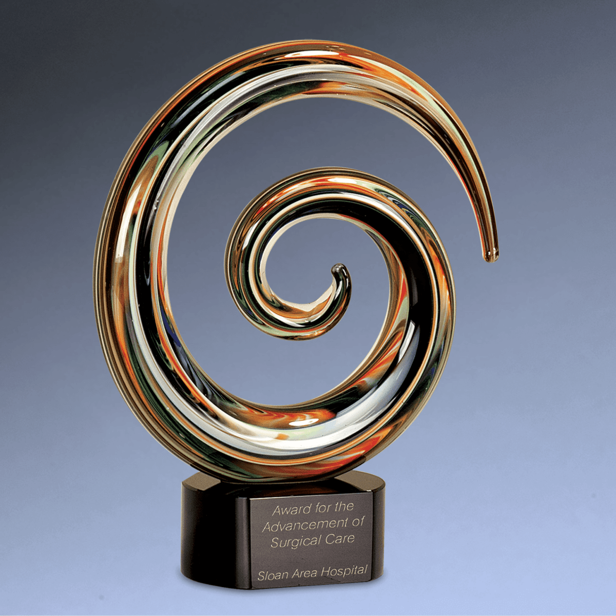 Hand - Blown Art Glass Award Sculptures for Recognition and Decor - Swirl Art Glass