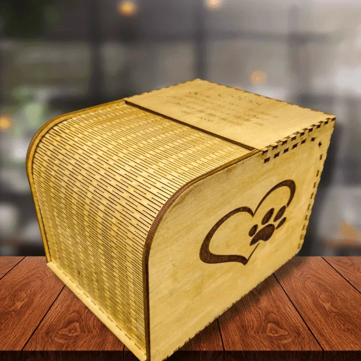 Hand - Crafted Wood Rolltop Keepsake Box - 8.25" Deep x 5.75" High x 6.25" Wide