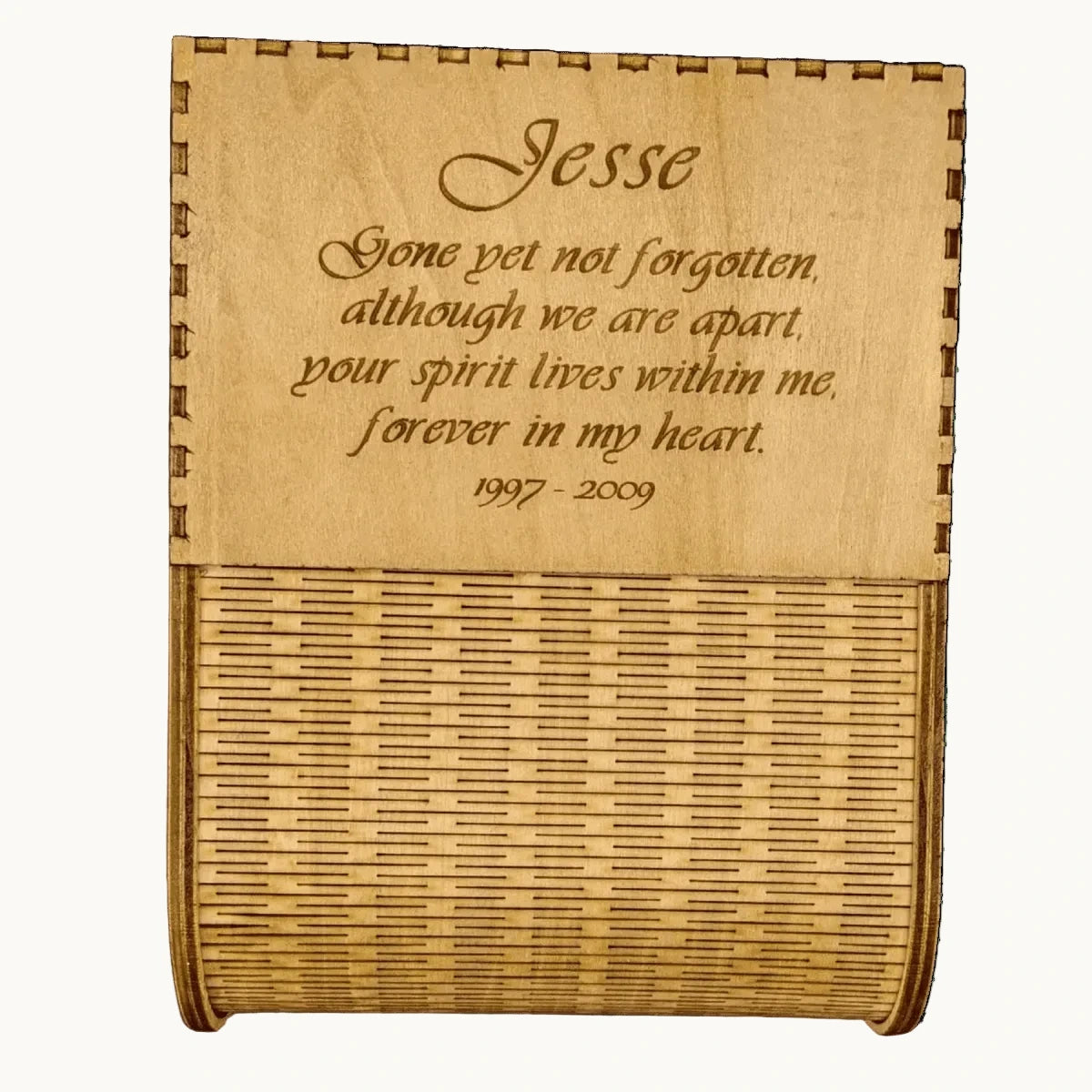 Hand - Crafted Wood Rolltop Keepsake Box - 8.25" Deep x 5.75" High x 6.25" Wide
