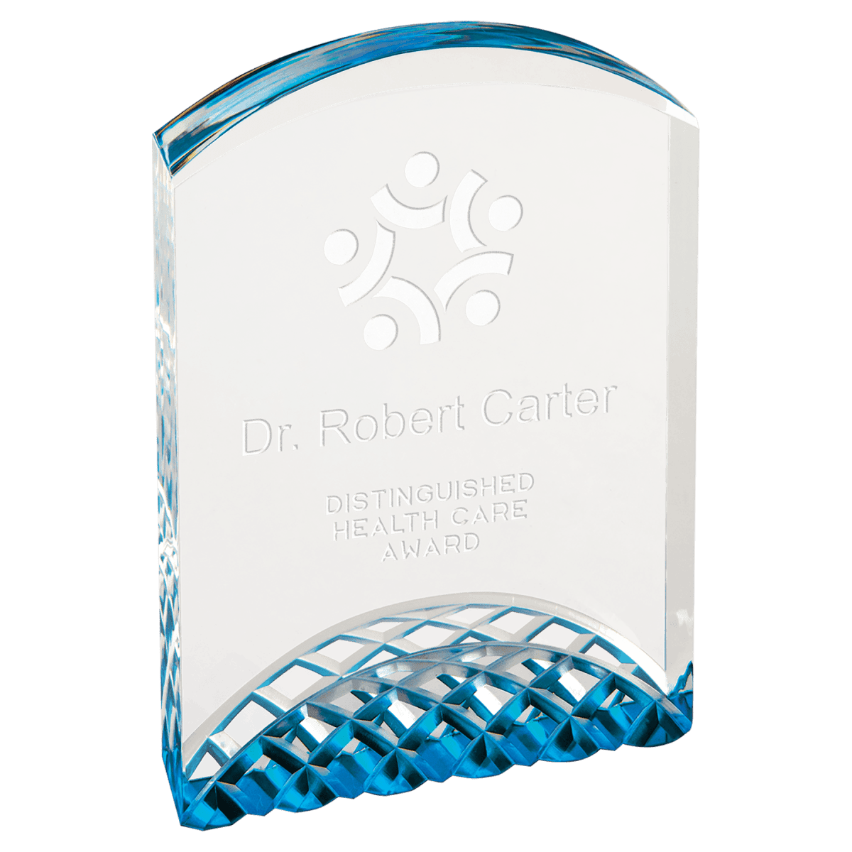 Horizon Acrylic Arch Award with Gold, Blue or Silver Accents - Silver