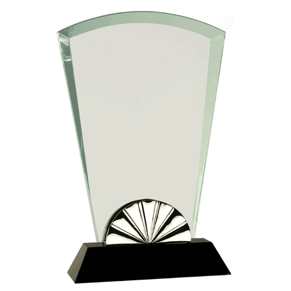 Horizon Glass Awards with Silver Accents and Custom Engraving - Oval