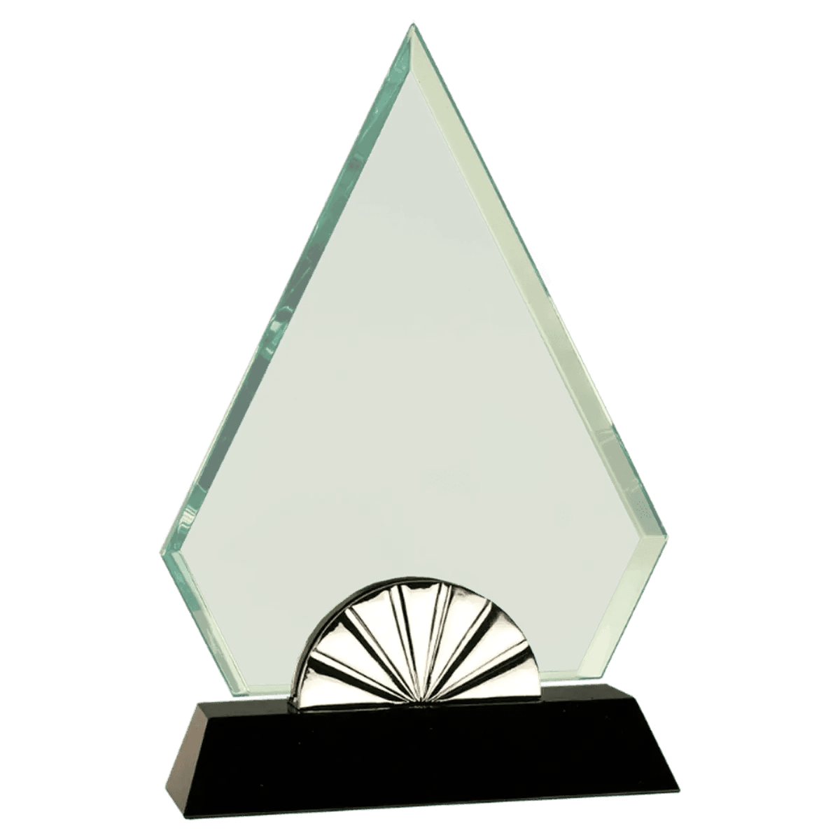 Horizon Glass Awards with Silver Accents and Custom Engraving - Oval