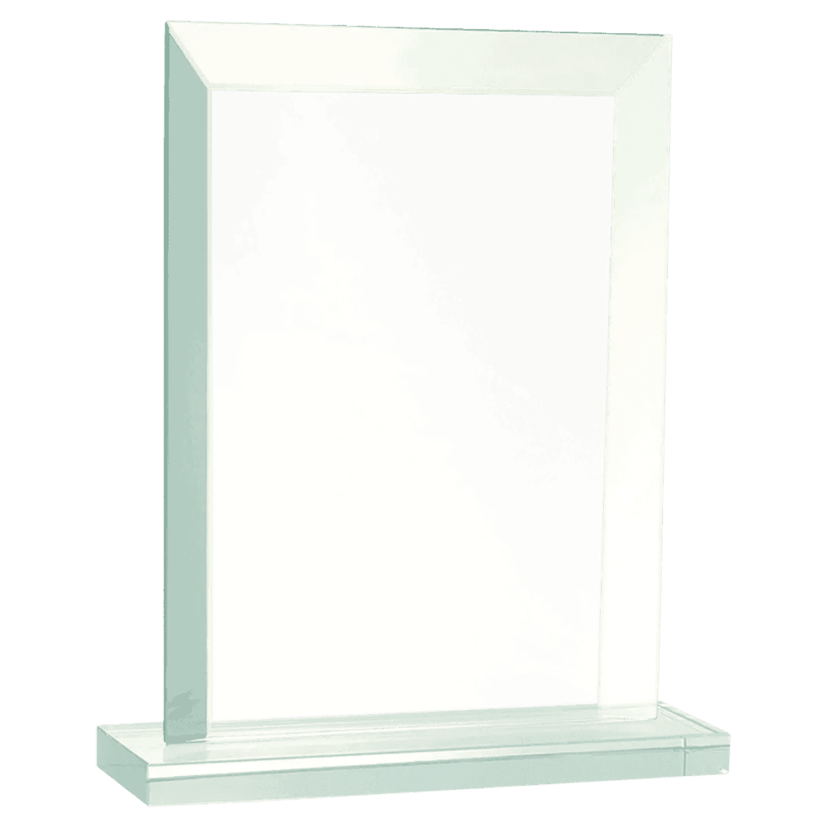 Jade Glass Awards with Beveled Edges and Frosted Etching - Diamond