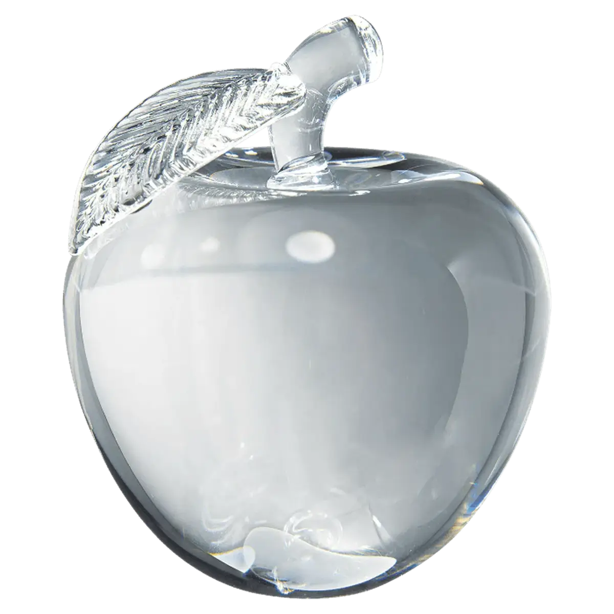 Laser Etched Crystal Apple Awards and Gifts - Custom Engraved Recognition Rounded Crystal Apple with Flat Face / Clear / 2 3/4"(L) x 3 3/4"(H)