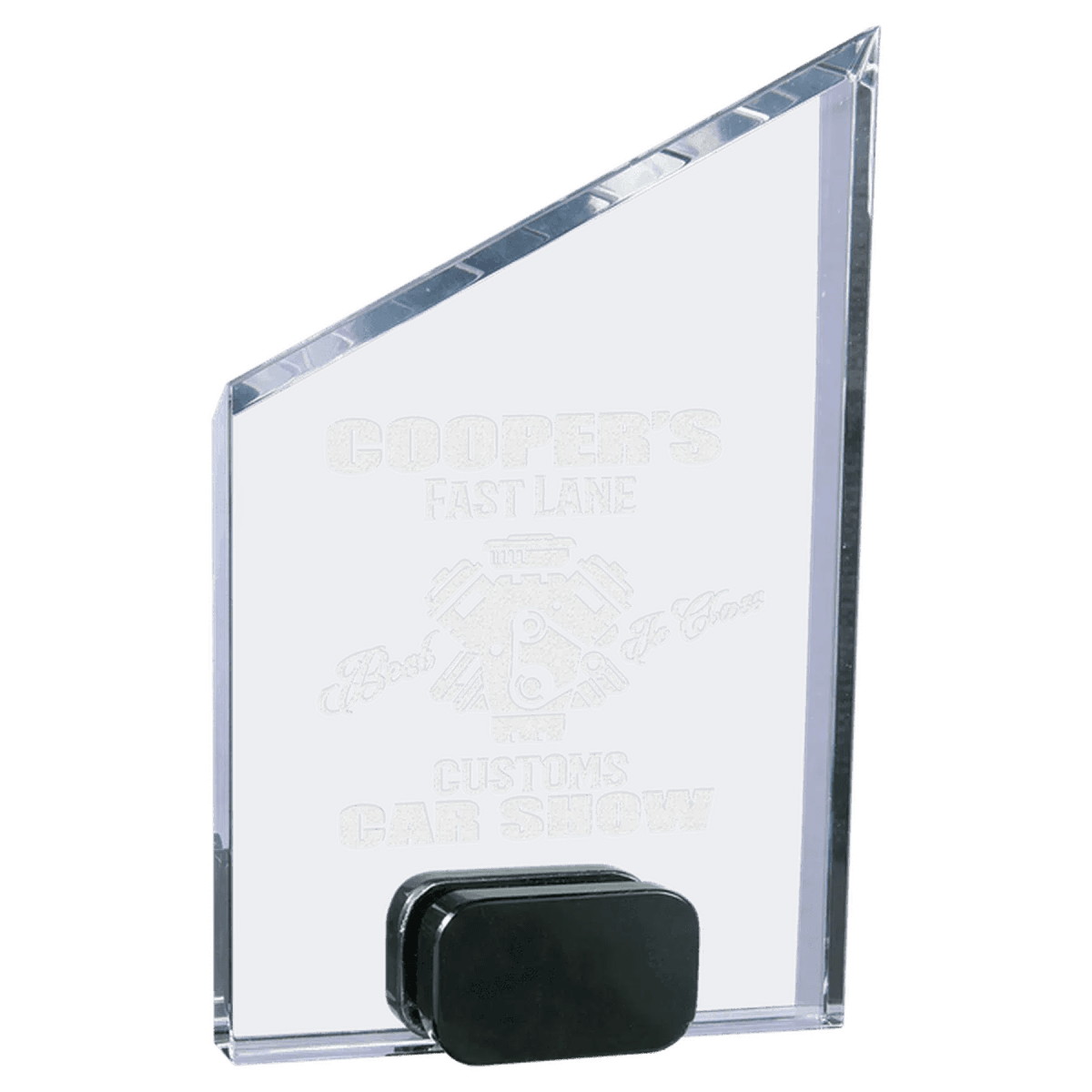 Laser Etched Crystal Peak Award - Self - Standing Recognition - 8"