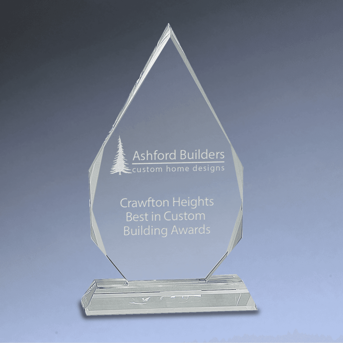 Laser Etched Faceted Crystal Diamond Awards - Clear