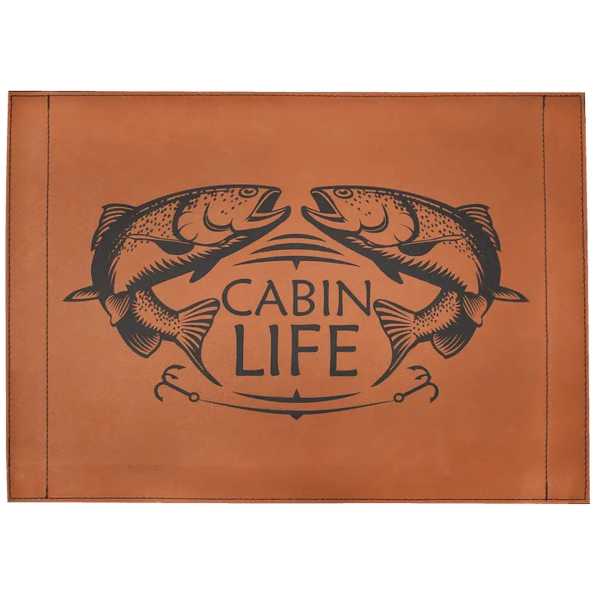 Custom Engraved Serving and Bar Tray with Removable Liner Rawhide / 16" (L) x 12" (W) x 2.5" (H)