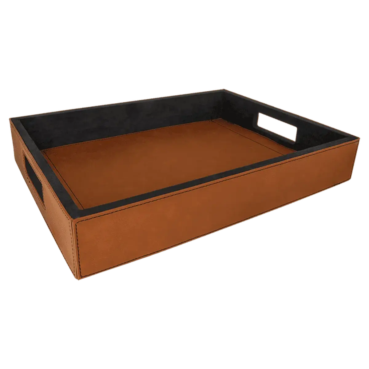 Custom Engraved Serving and Bar Tray with Removable Liner Rawhide / 16" (L) x 12" (W) x 2.5" (H)