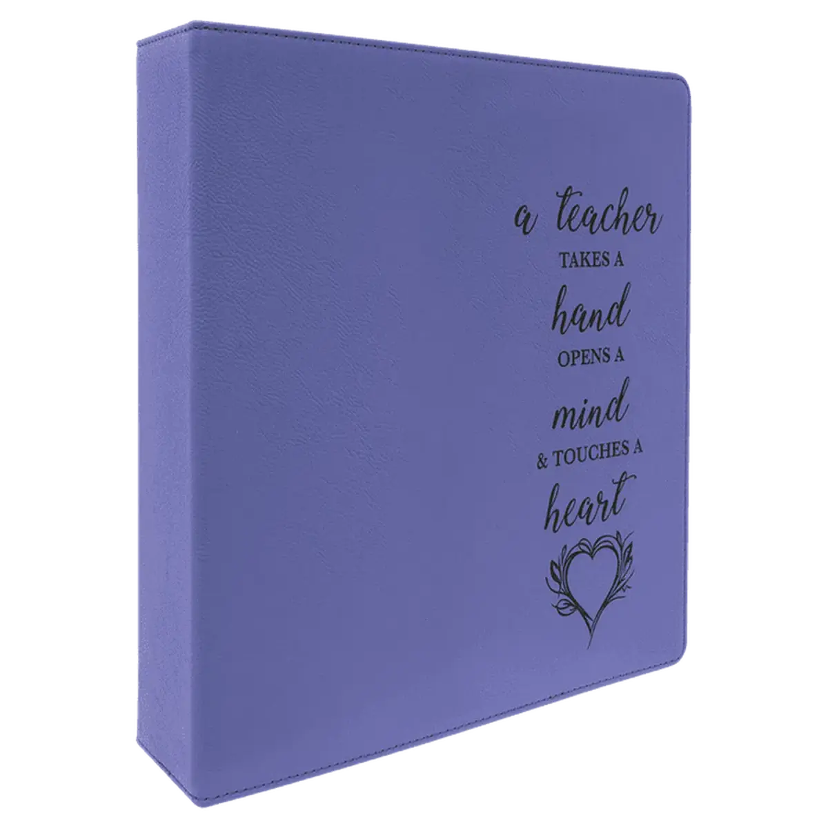 Personalized 3-Ring Binder and Organizer in Leatherette Colors Purple/White / 11" x 11 1/2"