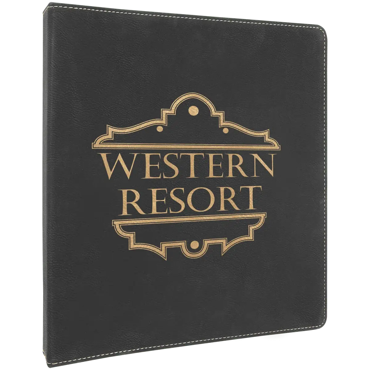 Personalized 3-Ring Binder and Organizer in Leatherette Colors Black/Gold / 10 1/2" x 11 1/2"