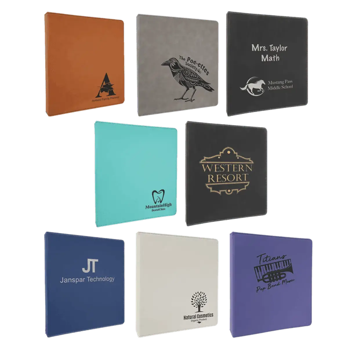 Personalized 3-Ring Binder and Organizer in Leatherette Colors Black/Gold / 10 1/2" x 11 1/2"