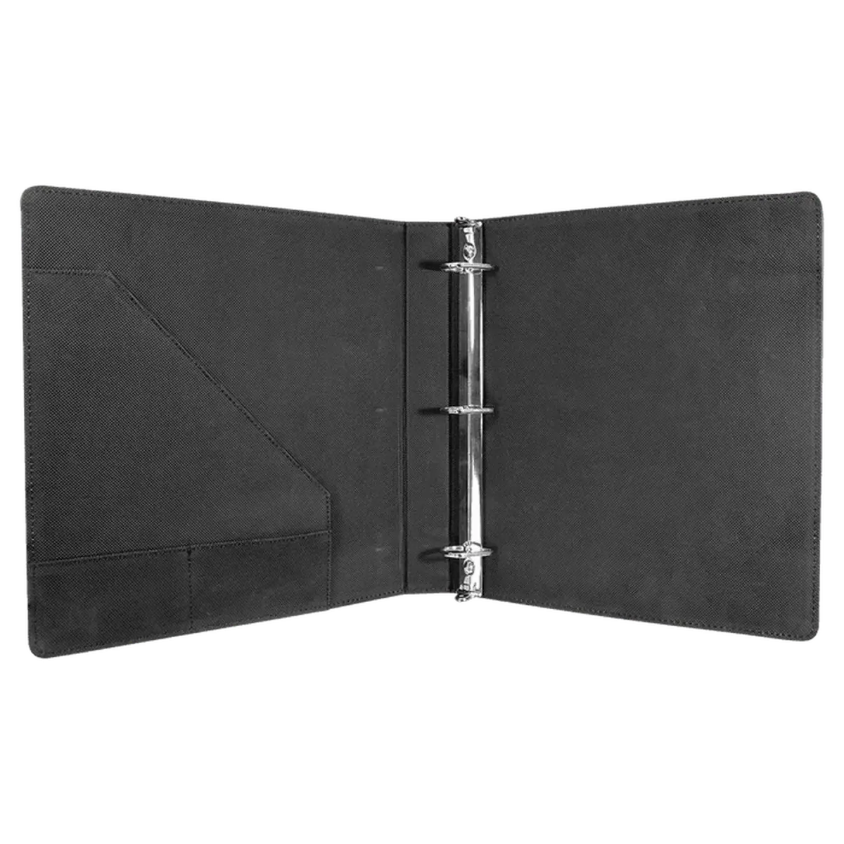 Personalized 3-Ring Binder and Organizer in Leatherette Colors Black/Gold / 10 1/2" x 11 1/2"