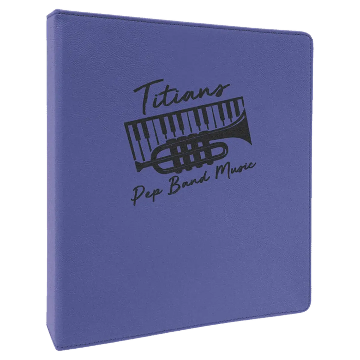 Personalized 3-Ring Binder and Organizer in Leatherette Colors Purple/White / 10 1/2" x 11 1/2"