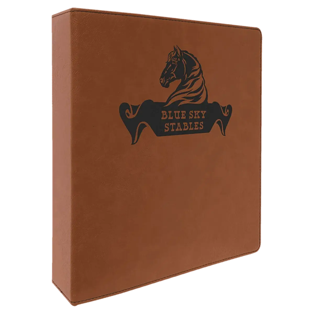 Personalized 3-Ring Binder and Organizer in Leatherette Colors Rawhide / 11" x 11 1/2"