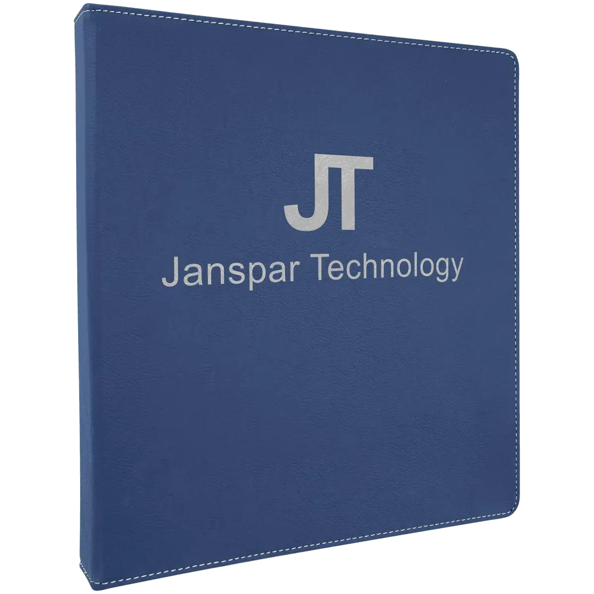 Personalized 3-Ring Binder and Organizer in Leatherette Colors Blue/Silver / 10 1/2" x 11 1/2"