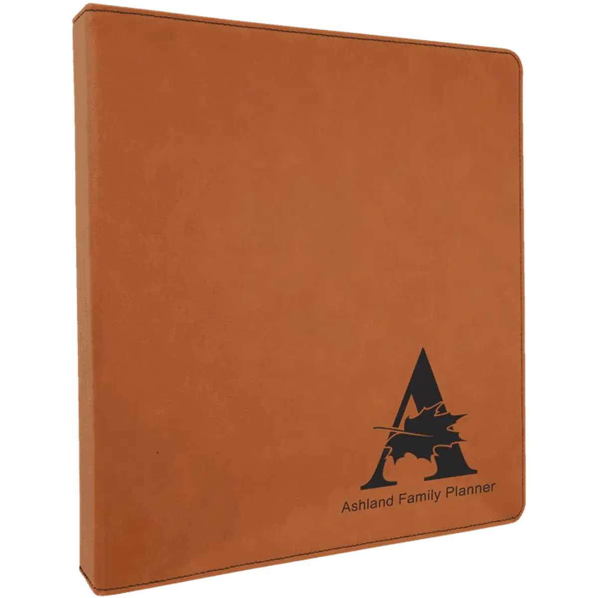 Personalized 3-Ring Binder and Organizer in Leatherette Colors Rawhide / 10 1/2" x 11 1/2"