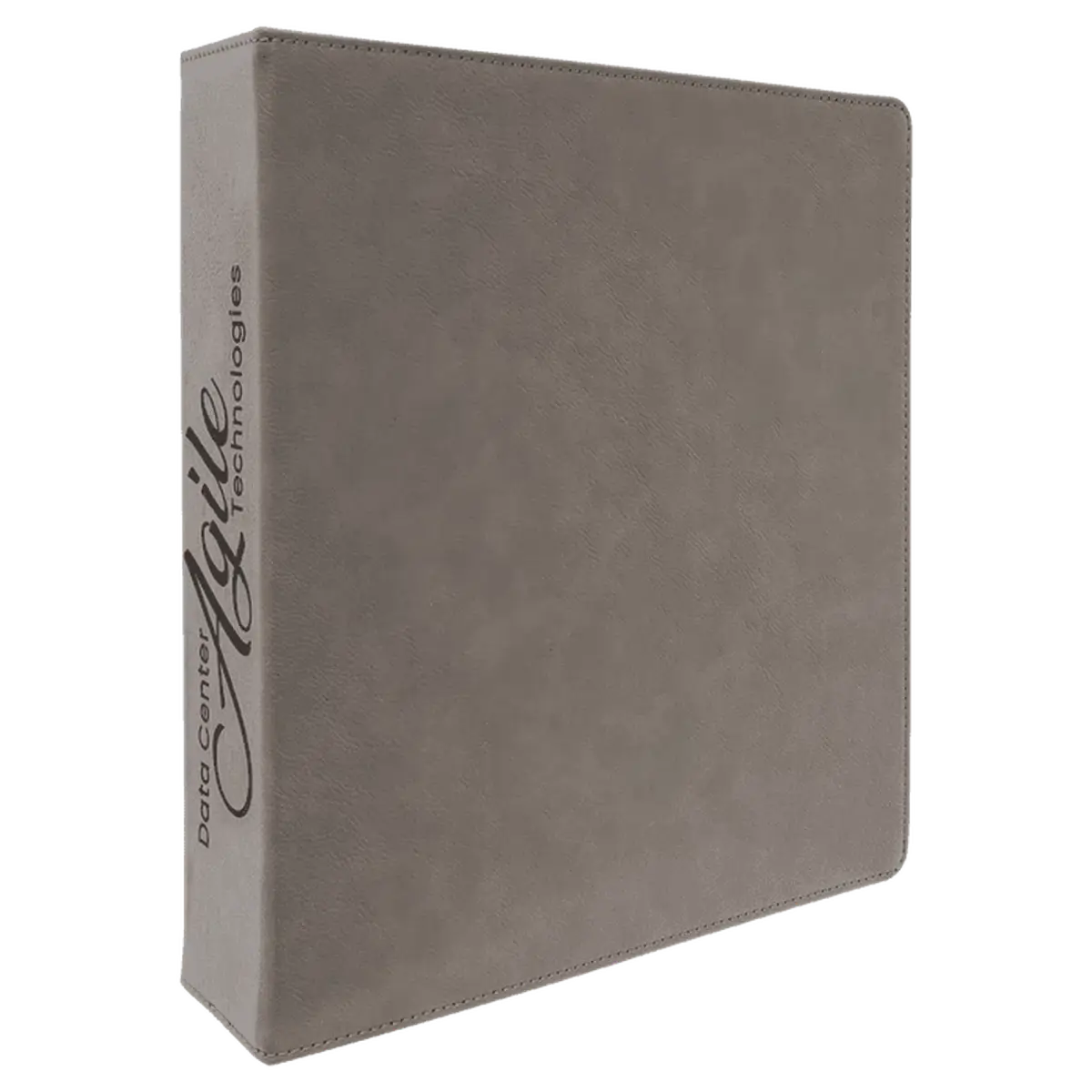 Personalized 3-Ring Binder and Organizer in Leatherette Colors Gray / 11" x 11 1/2"