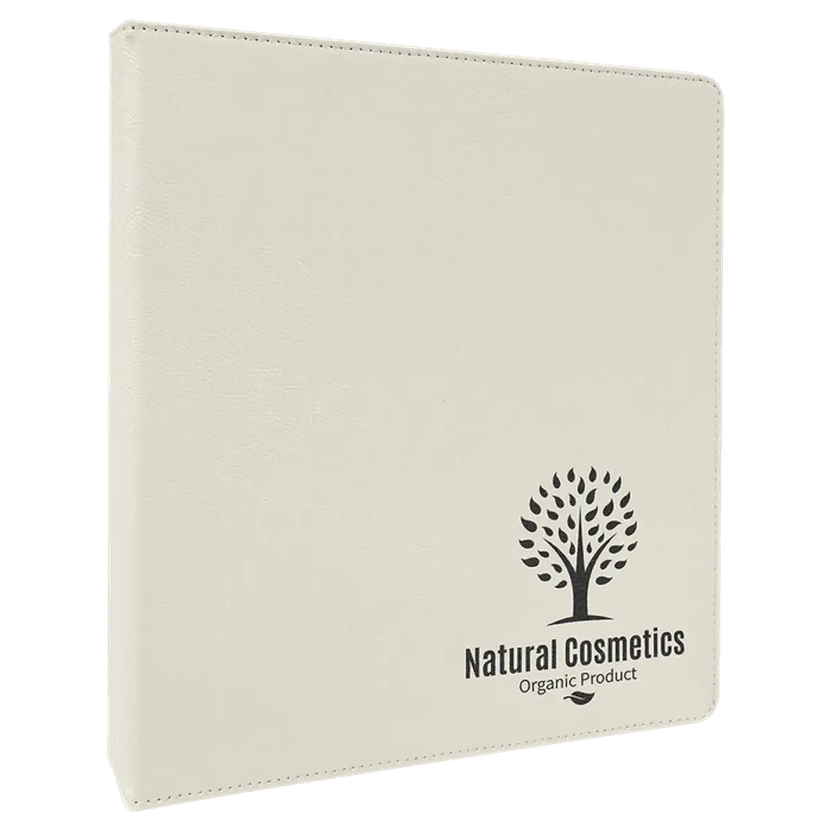 Personalized 3-Ring Binder and Organizer in Leatherette Colors White/Black / 10 1/2" x 11 1/2"