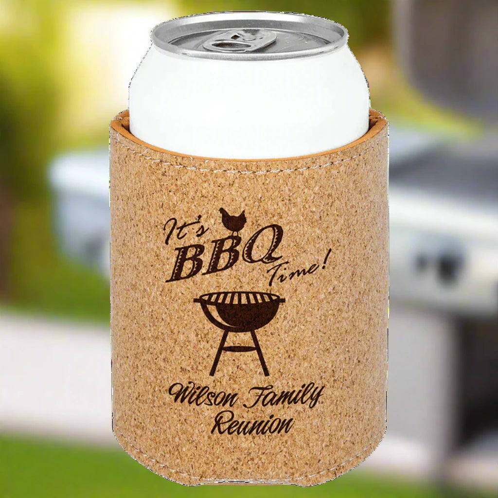 Personalized Beverage Holders – Leatherette & Cork with Custom Engraving Football / Regular Beverage Holder / Football Leatherette