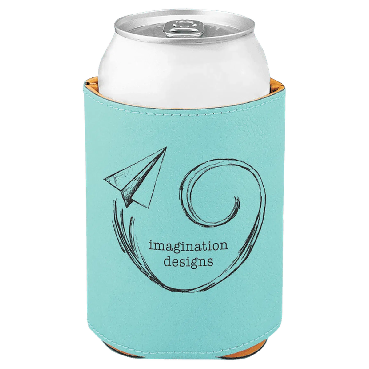 Personalized Beverage Holders – Leatherette & Cork with Custom Engraving Teal / Regular Beverage Holder / Leatherette