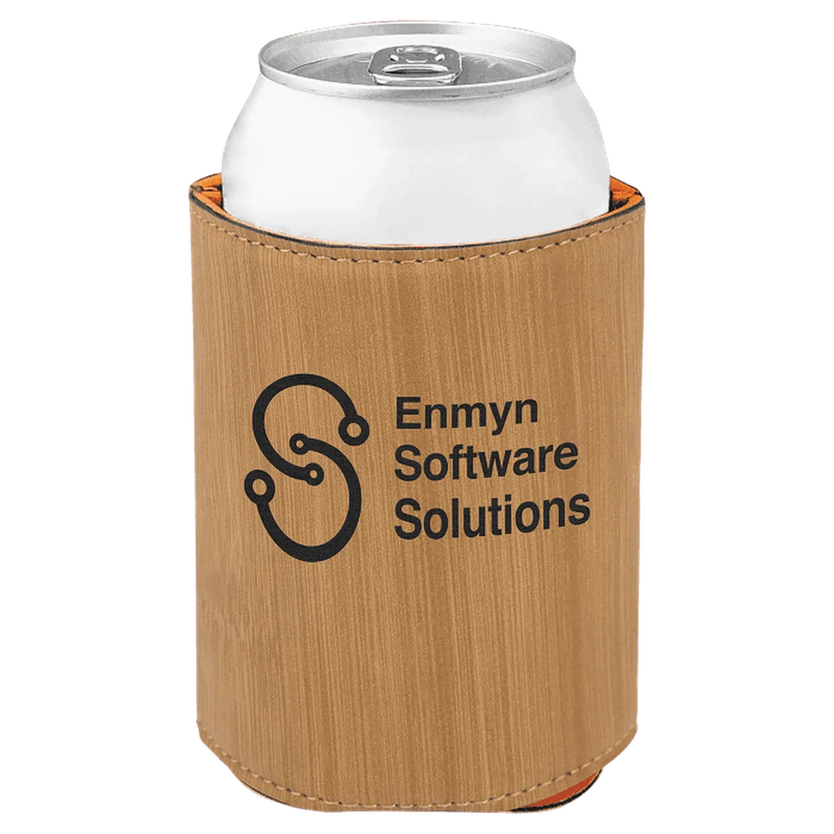 Personalized Beverage Holders – Leatherette & Cork with Custom Engraving Bamboo / Regular Beverage Holder / Leatherette