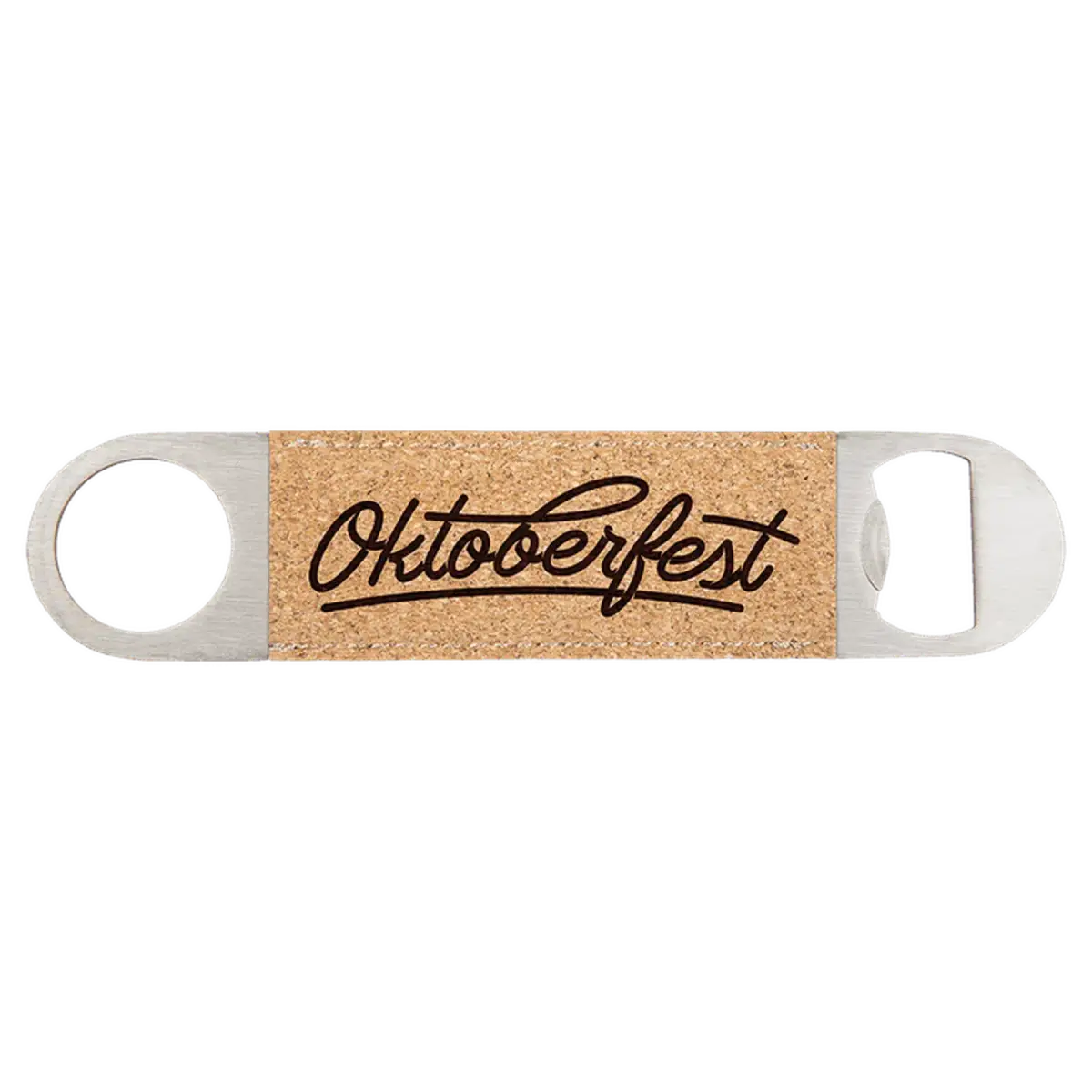 Personalized Wide-Handle Bottle Opener - Extra Long with Ring Cork / 7" x 1 1/2" / Cork