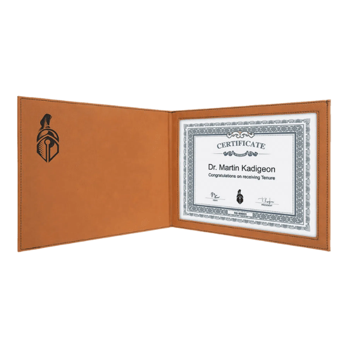 Personalized Certificate Holder in Leatherette Colors Rawhide / 11" (W) x 8 1/2" (H)