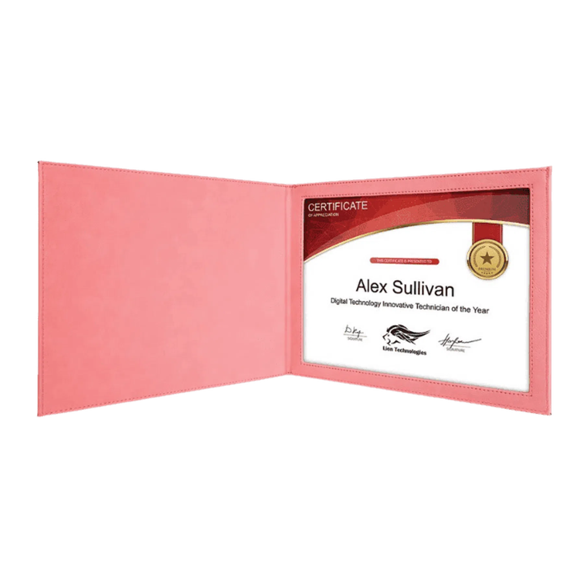 Personalized Certificate Holder in Leatherette Colors Dark Brown / 11" (W) x 8 1/2" (H)