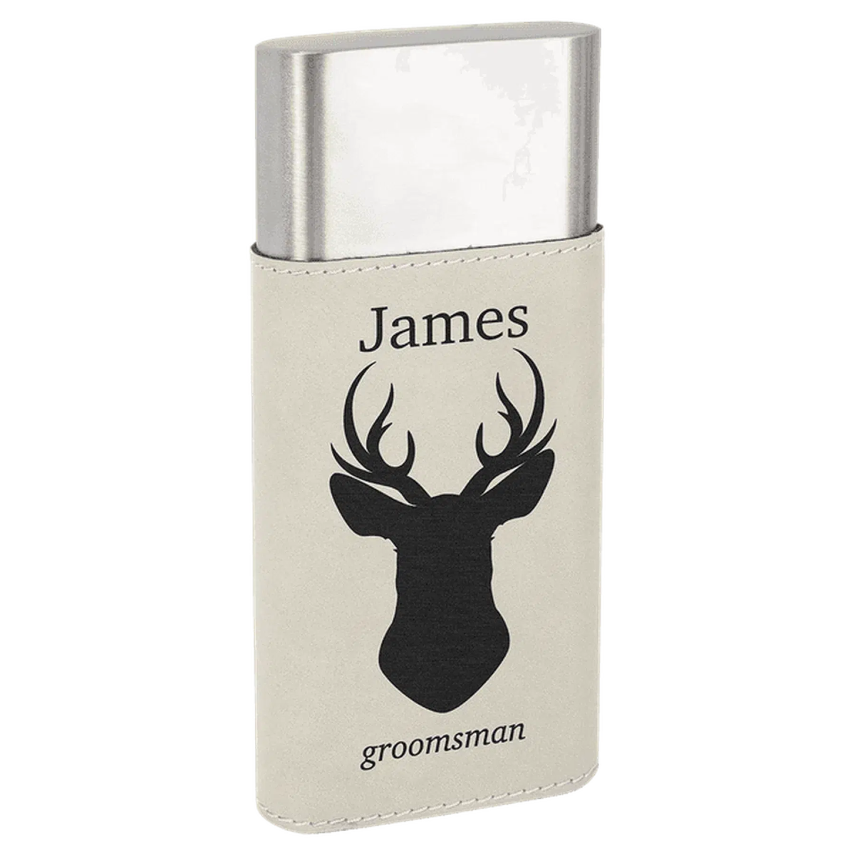 Custom Engraved Cigar Cases with Cutter in Leatherette White / Leatherette