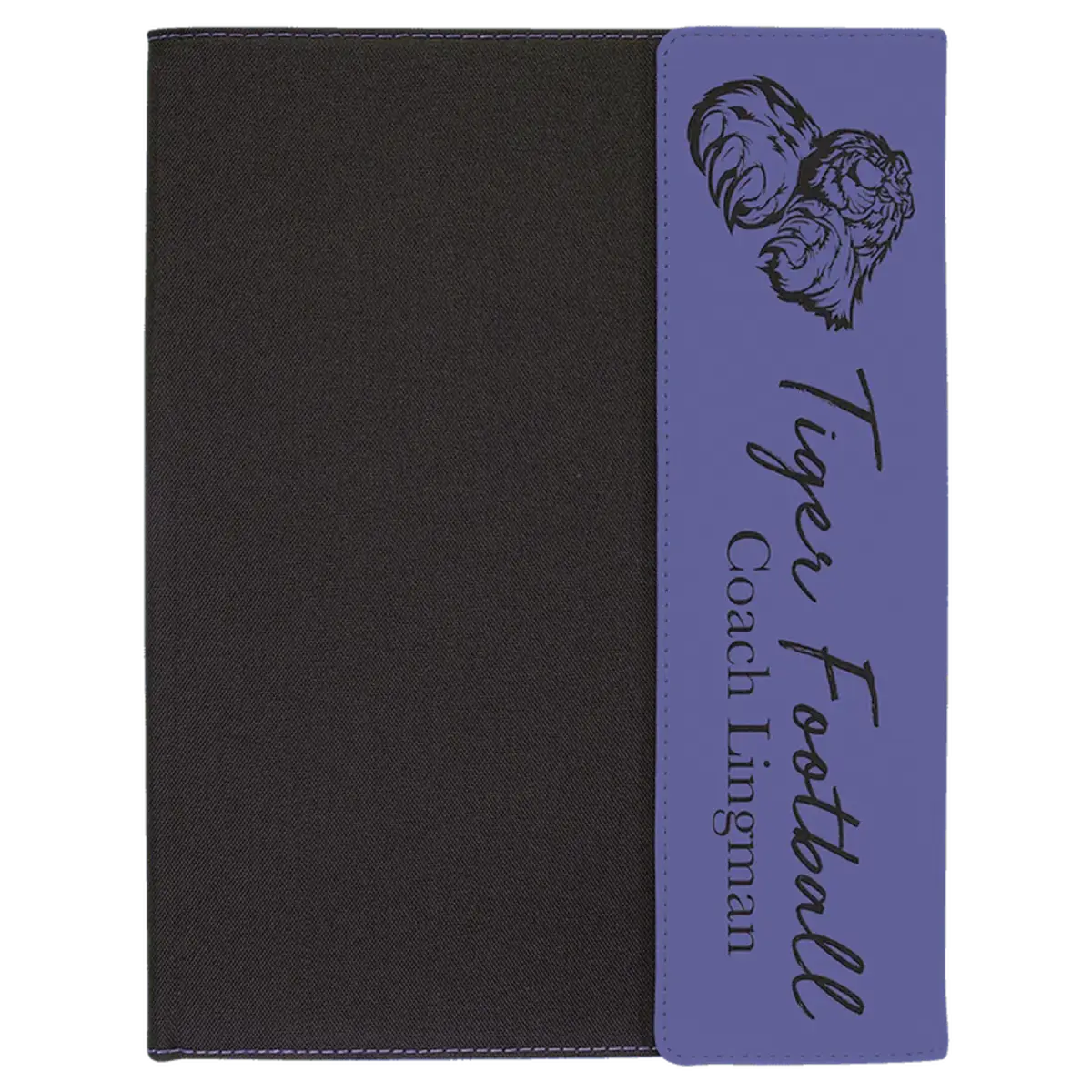 Personalized Canvas Portfolios - With Notepad and Magnetic Closure 7" x 9" / Black Canvas / Purple