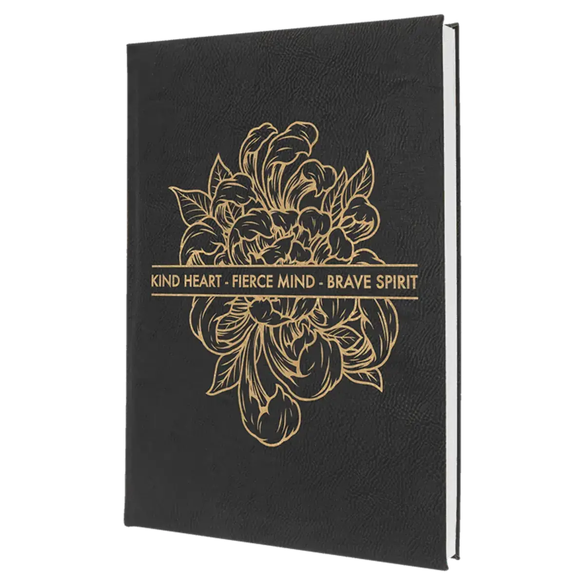 Personalized Writing Journals in Leatherette, Cork, or Canvas Small Journal / Black/Gold / Leatherette