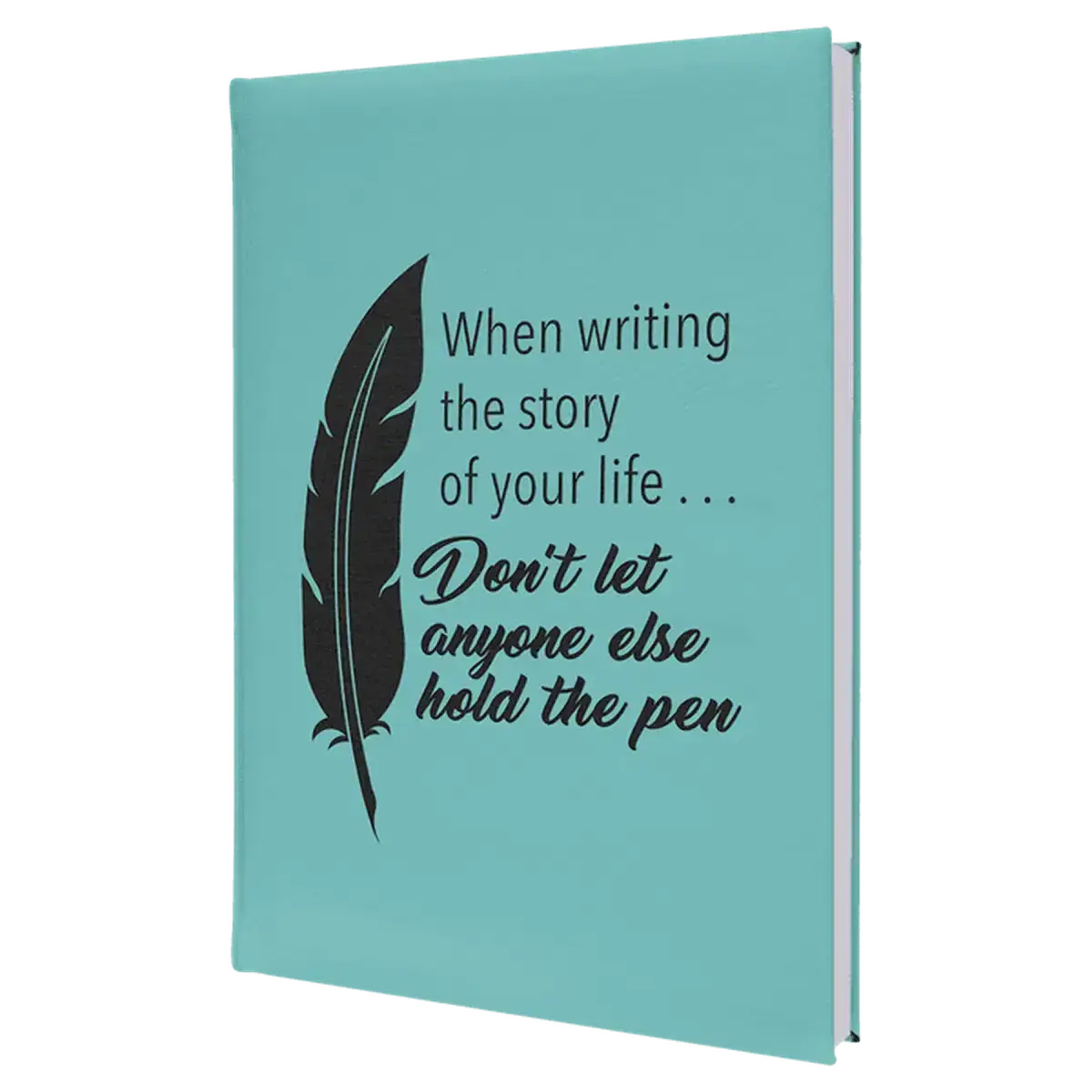 Personalized Writing Journals in Leatherette, Cork, or Canvas Small Journal / Teal / Leatherette