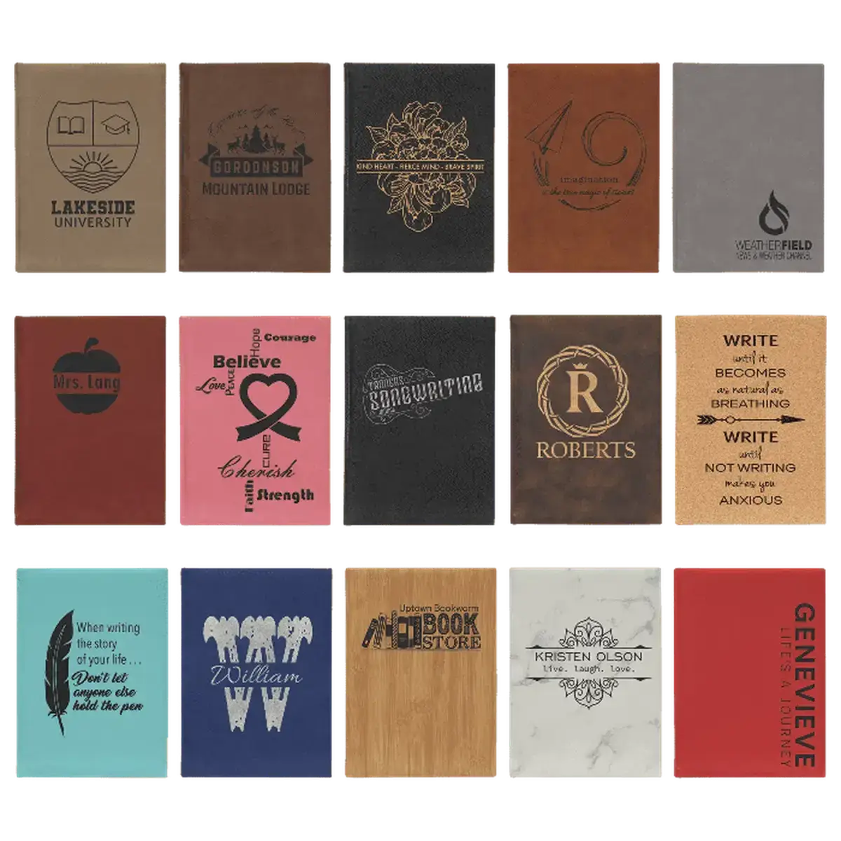 Personalized Writing Journals in Leatherette, Cork, or Canvas Small Journal / Cork / Cork