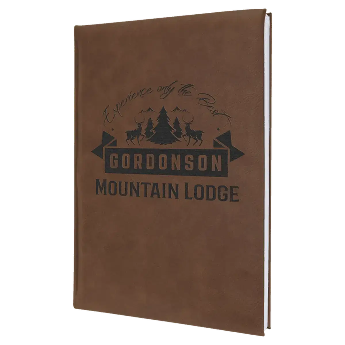 Personalized Writing Journals in Leatherette, Cork, or Canvas Small Journal / Dark Brown / Leatherette