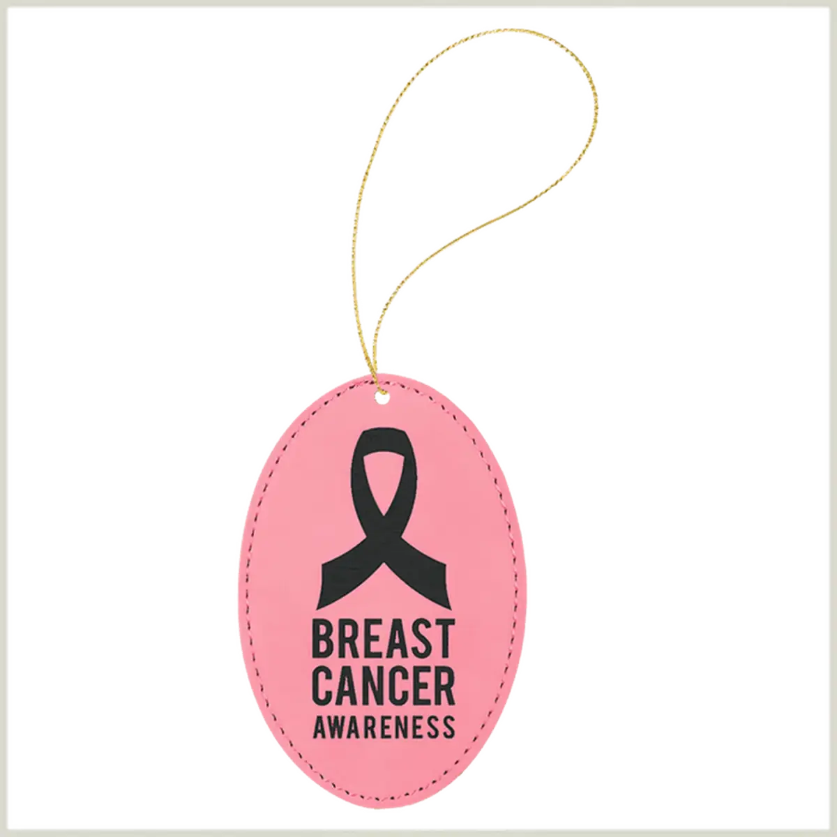 Personalized Leatherette Ornaments – Star, Tree & Sport Shapes Oval / Pink / Leatherette