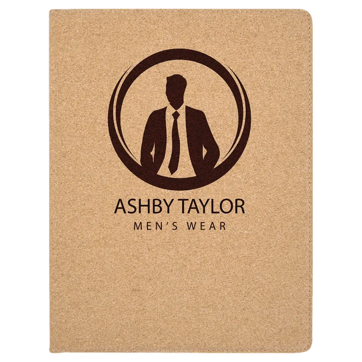 Personalized Professional Portfolios – Zippered & Classic Styles with Notepad 9 1/2" x 12" / Open / Cork
