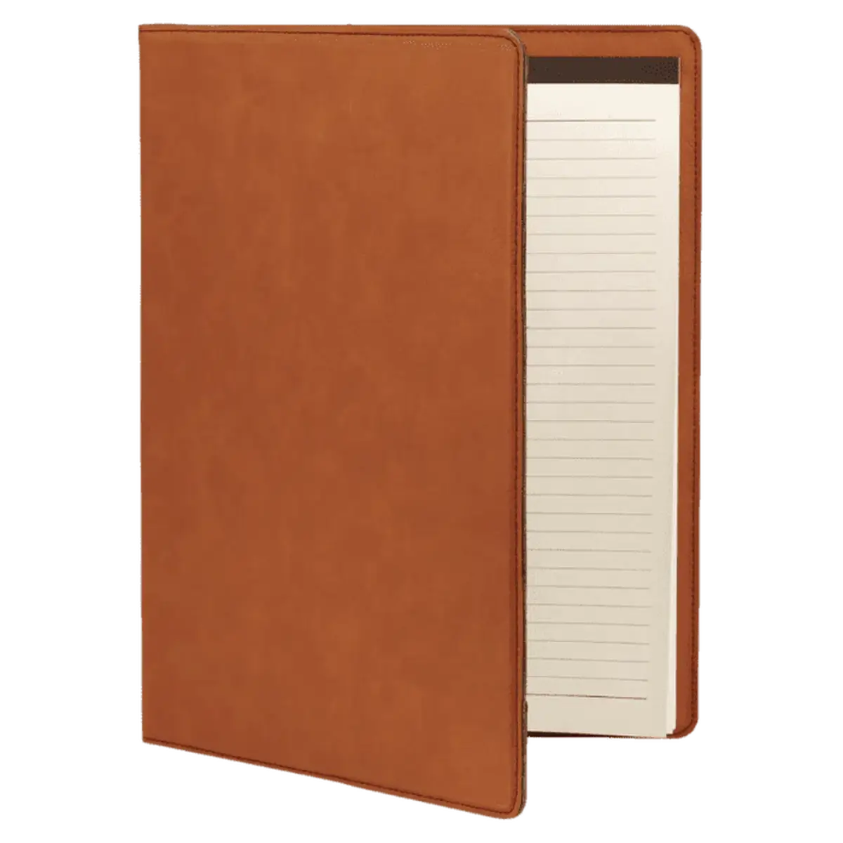 Personalized Professional Portfolios – Zippered & Classic Styles with Notepad 7" x 9" / Open / Rawhide