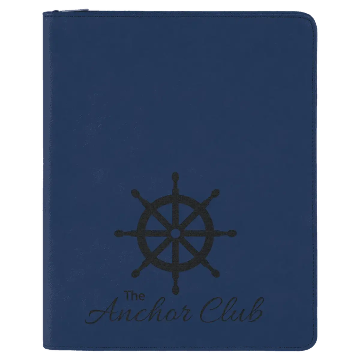 Leatherette Professional Portfolio with Zipper (9 1/2" x 12") Blue/Black