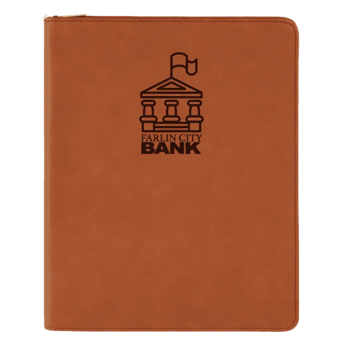 Personalized Professional Portfolios – Zippered & Classic Styles with Notepad 9 1/2" x 12" / Zipper / Rawhide