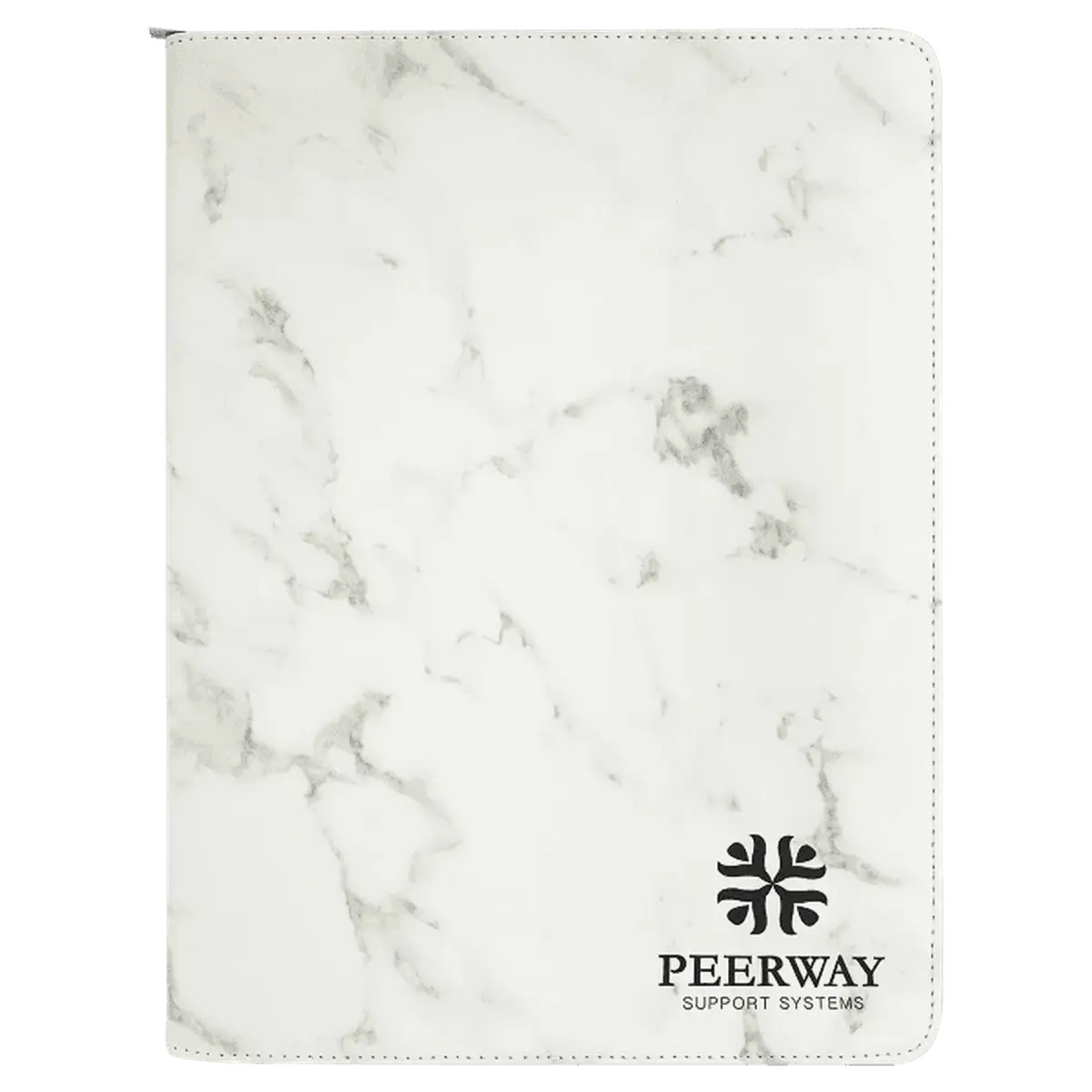 Leatherette Professional Portfolio with Zipper (9 1/2" x 12") White Marble