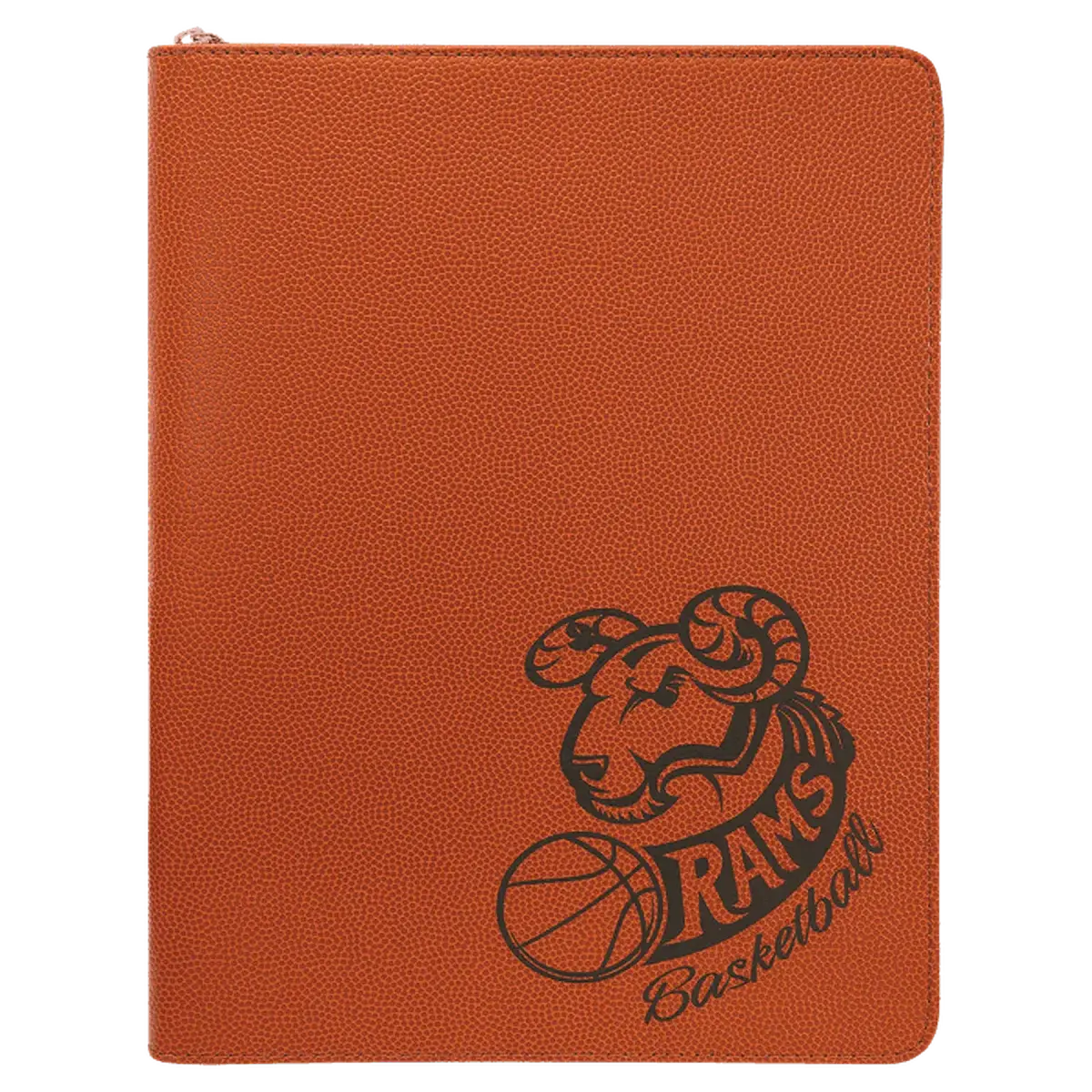 Leatherette Professional Portfolio with Zipper (9 1/2" x 12") Basketball