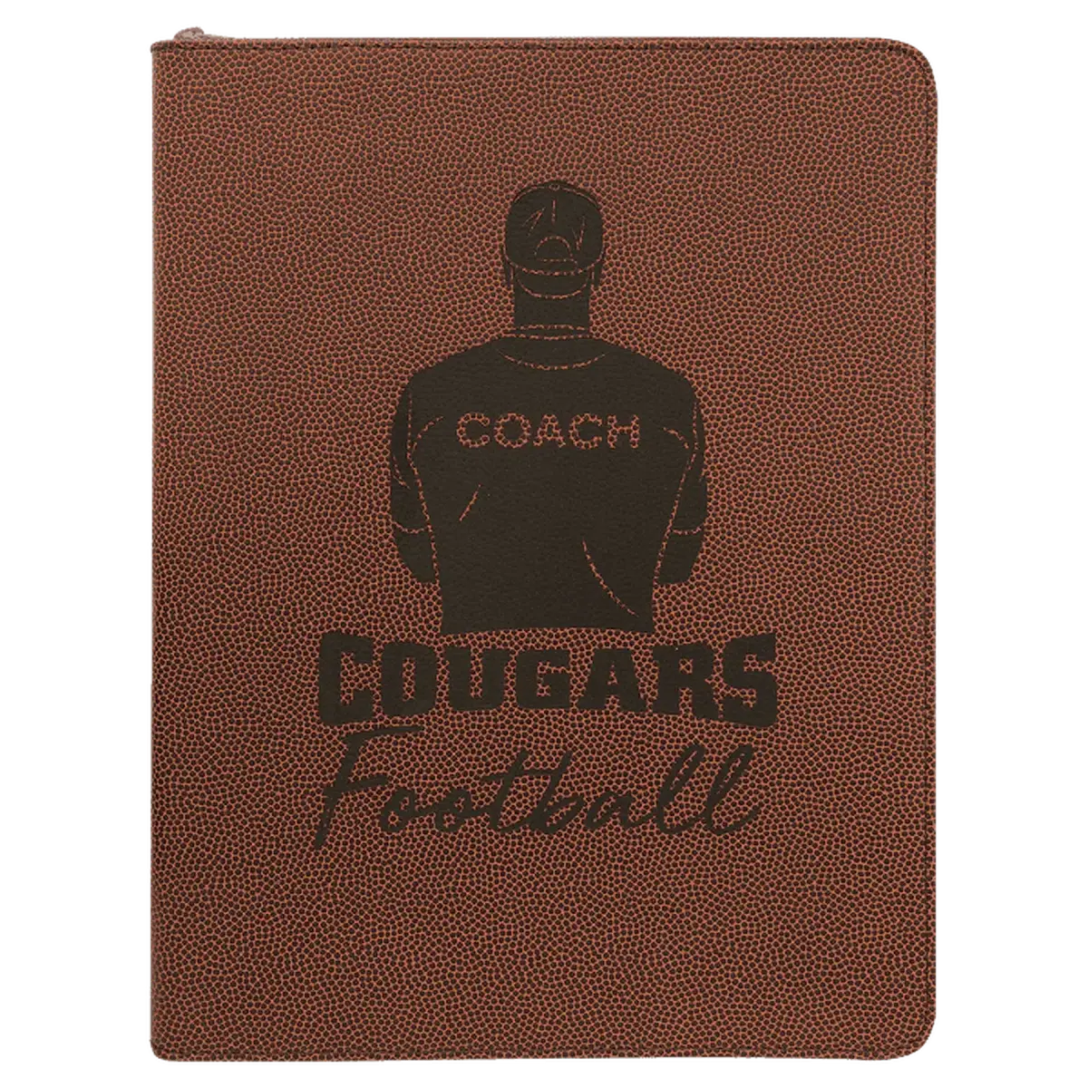 Leatherette Professional Portfolio with Zipper (9 1/2" x 12") Football